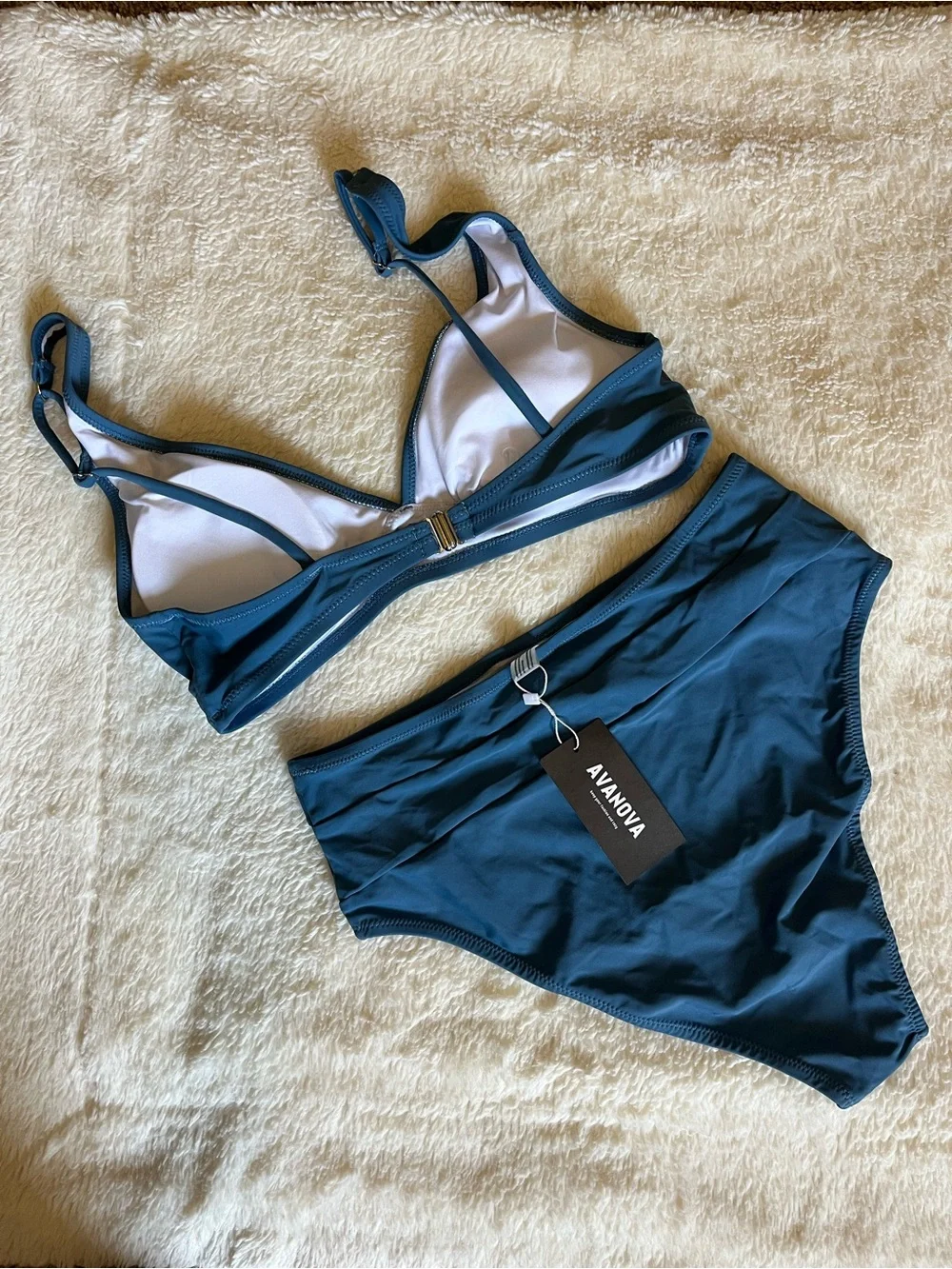 Avanova Deep Teal V-Neck Bikini Set NWT